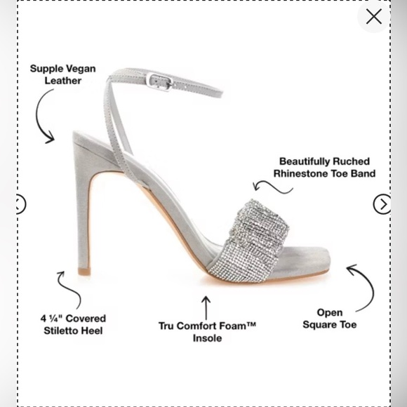 Elegant Silver Women's Heels - Picture 2 of 11